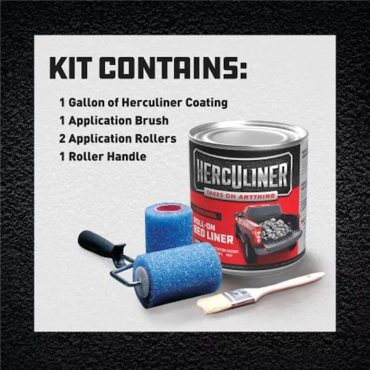 J-B WELD Herculiner Roll-On Bed Liner Kit Προστατευτικό Χρώμα Μαύρο 4kg HCL1B8
