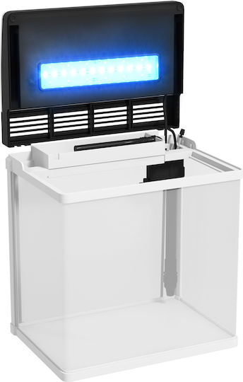 Pawhut Fish Aquarium Capacity 13L with Lighting 61x20x30.5cm White