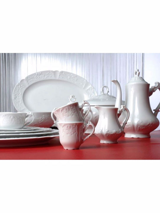 Cryspo Trio Regina Tea Set with Cup made of Porcelain White 15pcs