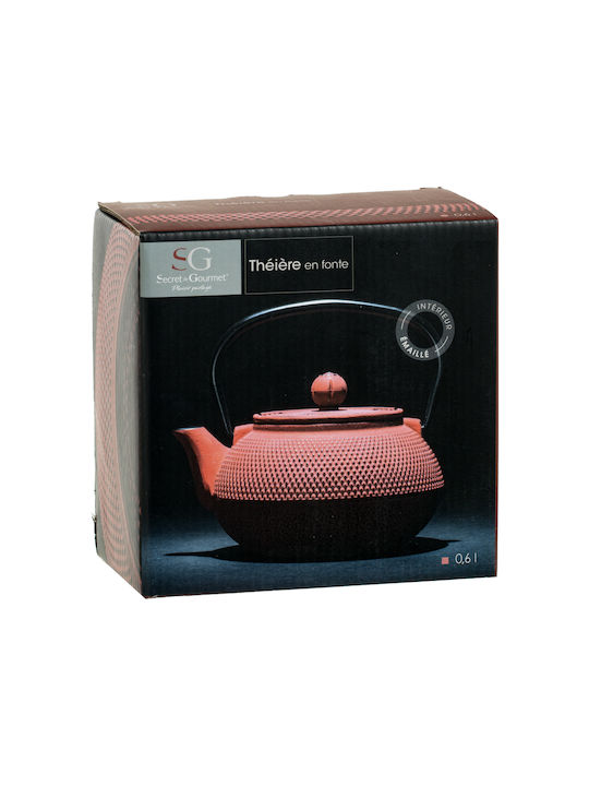 Secret de Gourmet Teekanne mit Filter Gusseisen Rot 600ml