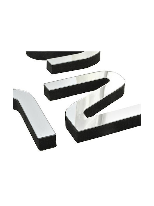 Ruhhy Diy 3D Ρολόι Τοίχου Καθρέφτης Γκρι Ø60cm