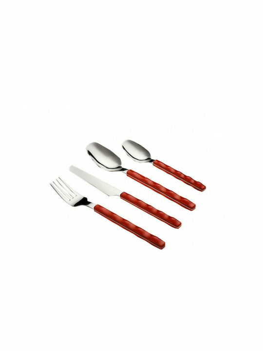 Cryspo Trio Nuovo Besteckset Edelstahl Rot 30Stück 45.330.65