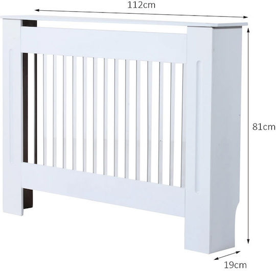 HomCom Калориферен Капак От MDF Бял 81x19x112см