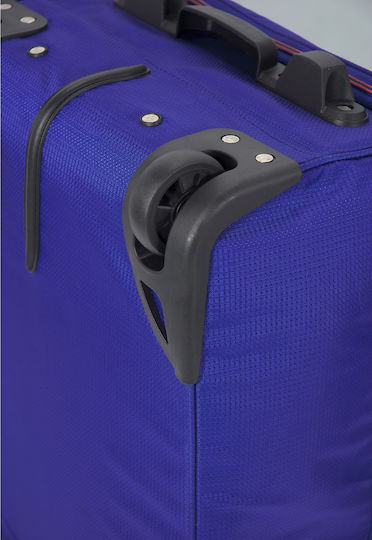 Benzi Cabin Travel Suitcase Fabric Blue with 4 Wheels