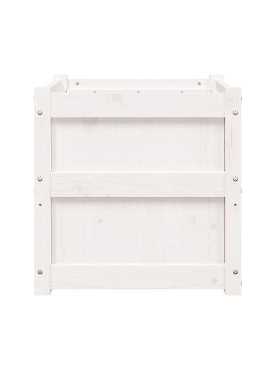 vidaXL Lemn masiv Planter Box Lemn Alb 50x50x50cm.