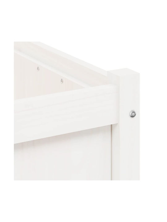 vidaXL Lemn masiv Planter Box Lemn Alb 50x50x50cm.