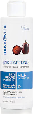 Macrovita Red Grape & Avocado Oil Conditioner Ενυδάτωσης για Όλους τους Τύπους Μαλλιών 200gr 200ml
