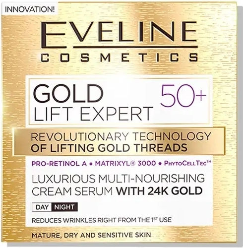 Eveline Gold Lift Expert 50+ 24h Creme Gesicht mit Centella Asiatica 50ml