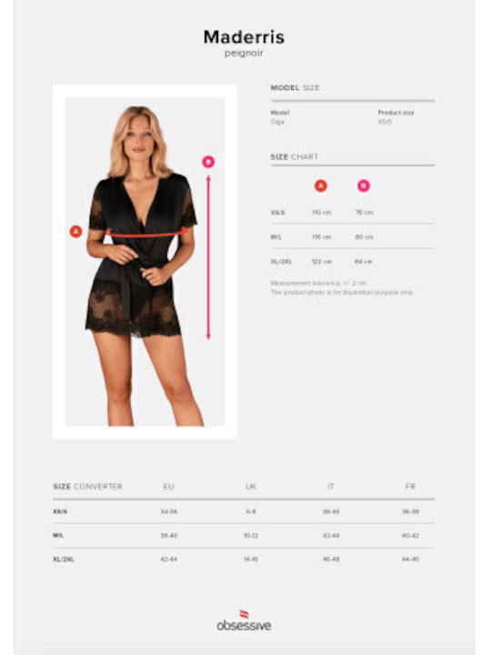 Obsessive Summer Women's Robe Black Maderris