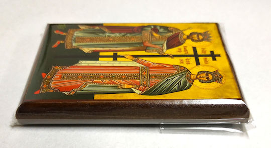 S&K Image Sts. Constantine & Helen Wooden 6.5x9.5cm