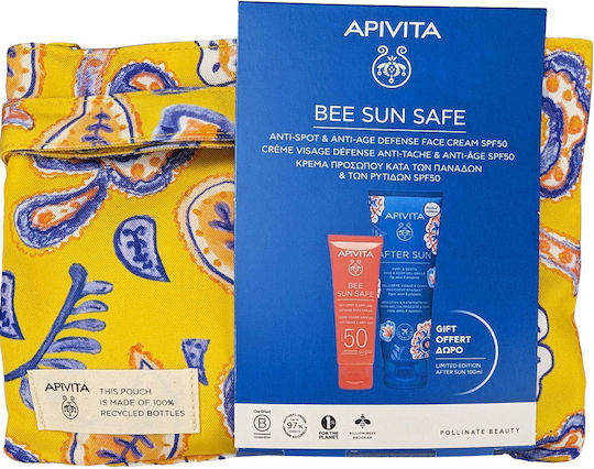 Apivita Bee Sun Safe Anti-Spot & Anti-Age Face Cream SPF50 50ml & After Sun 100ml Set with Sunscreen Face Cream & After Sun