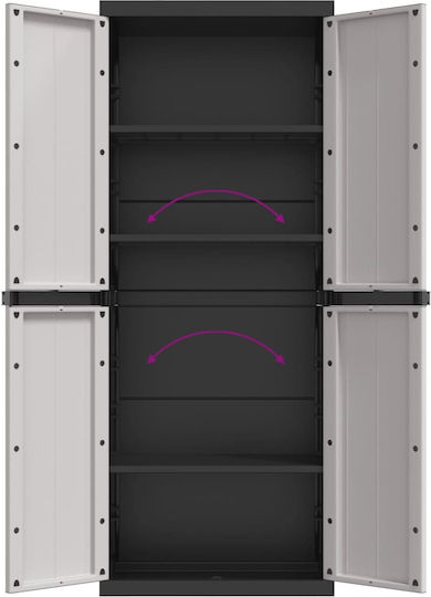 Double-leaf Polypropylene Outdoor Storage Cabinet 65x37x165 cm