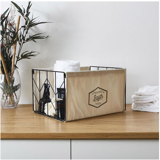 The Home Deco Factory Καλάθι Αποθήκευσης Υφασμάτινο Μαύρο 38x22x28cm
