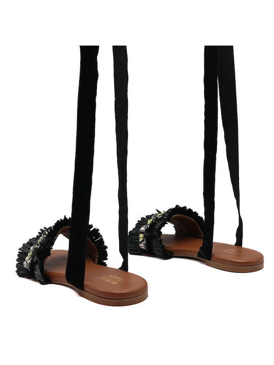 Gipsy Rose Women's Flat Sandals in Black Color