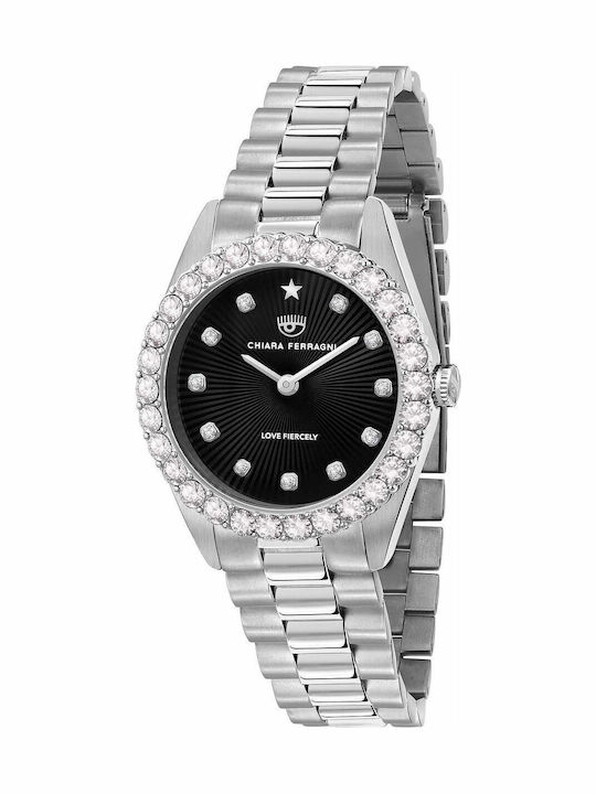 Chiara Ferragni Γυναικείο Ρολόι 32mm Μπαταρίας με Ασημί Μεταλλικό Μπρασελέ