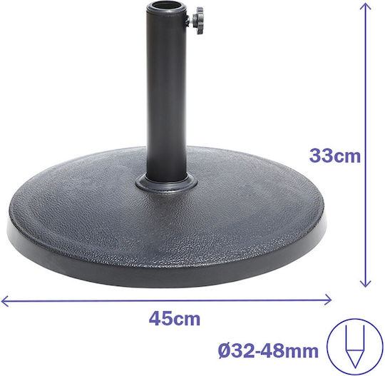 CMSpa Umbrella Stand made of Cement Black Velvet-Black Metal 45x33x44cm