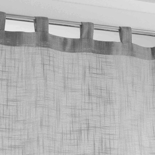 Douceur d'Intérieur Σετ Κουρτίνες Παραθύρου με Τιράντες L-c Haltona Γκρι 60x160εκ.