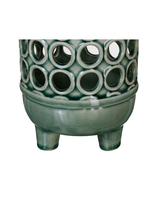 BigBuy Vază Decorativă Ceramică Verde 12.5x15.5x15.5cm 1buc