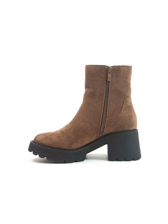 Alta Moda Suede Women's Ankle Boots Camel