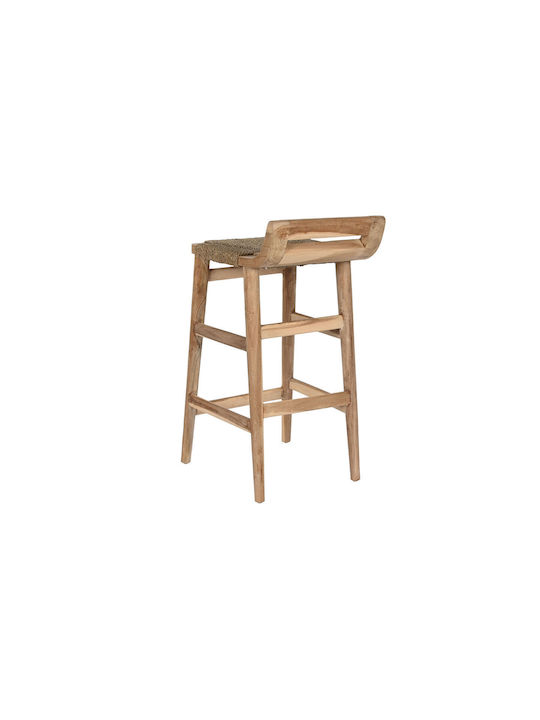 Stool Bar Wooden Natural ratan 37x45x77cm