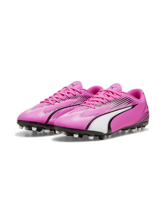 Puma Ultra Play Low Football Shoes MG with Cleats Pink