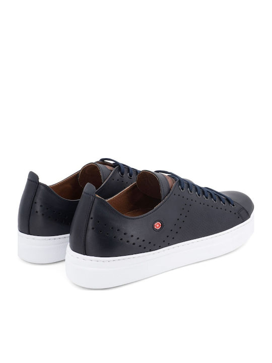 Leder Herren Freizeitschuhe Blau