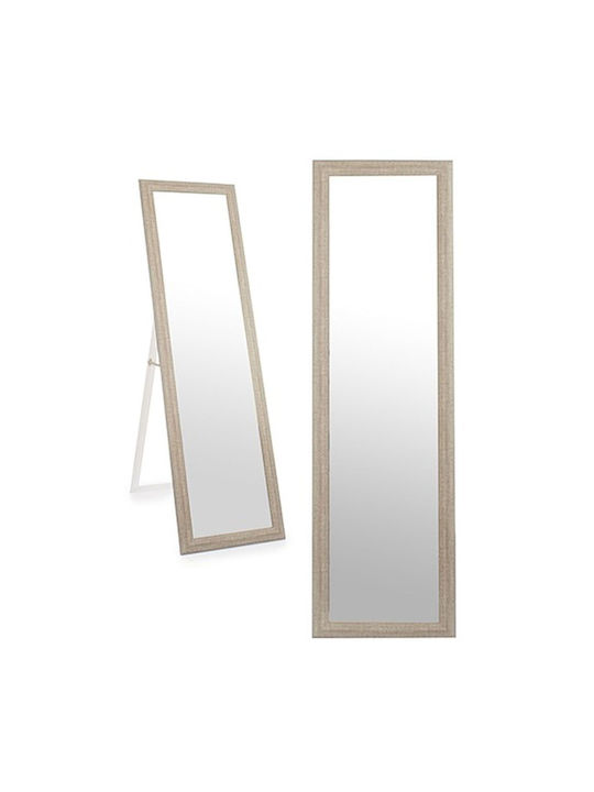 Gift Decor Rectangular Full Body Wall Mirror Gray with Wooden Frame 38.3x3x135cm