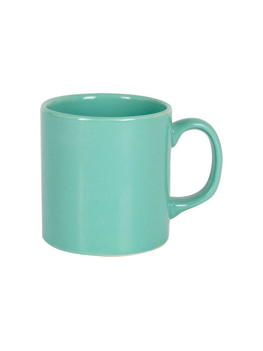 BigBuy Mug Ceramic Green 300ml 12pcs