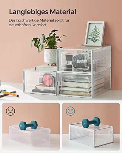 Songmics Plastic Storage Box for Shoes 12 Pieces