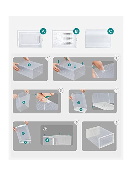 Plastic Shoe Organizer Transparent 31x24.5x17.5cm