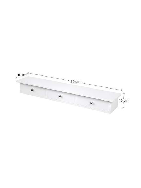 Raft De Perete Alb 80x15x10cm