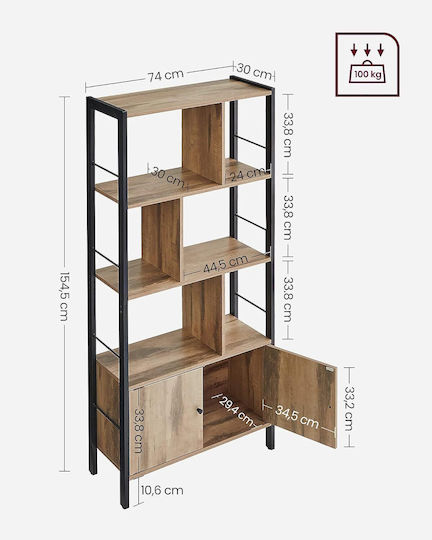 Bibliothek Toasted Oak Farbe 30x74x154cm