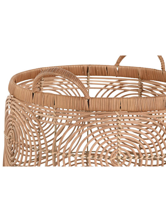 Decorative Basket Wicker with Handles Brown 40x40x47cm DKD Home Decor