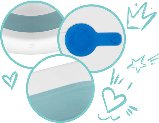 Ricokids Foldable Baby Bath with Thermometer Light Blue
