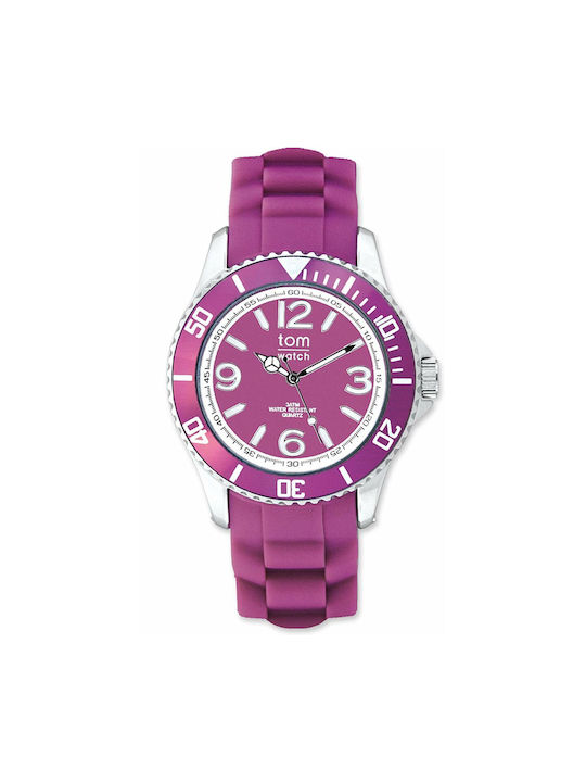 Watch Battery with Purple Rubber Strap