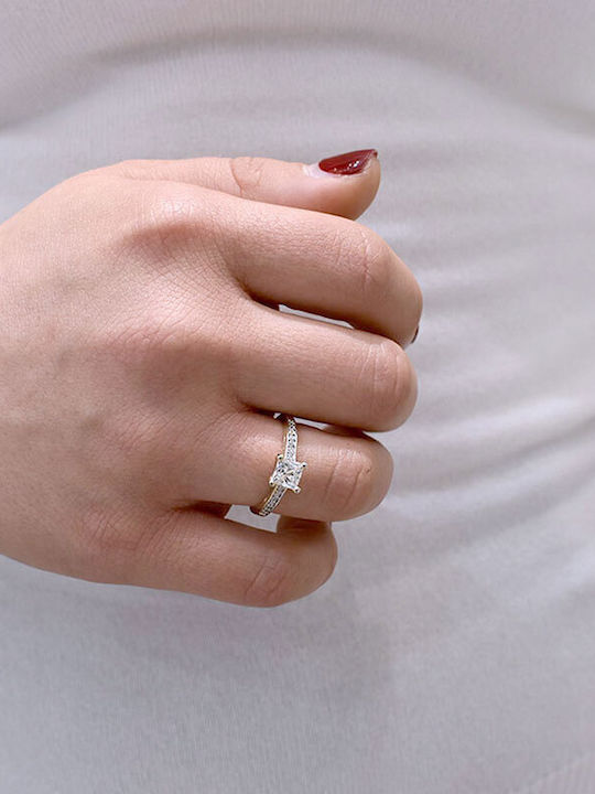 Antwnakakis Einzelner Steinring aus 9K Gold Antwnakakis Einzelner Steinring aus 9K Gold