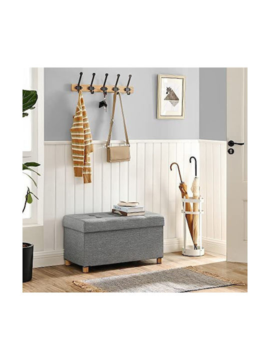 Stool Bench Stool With Storage Space Wooden Gray 76x38x40cm