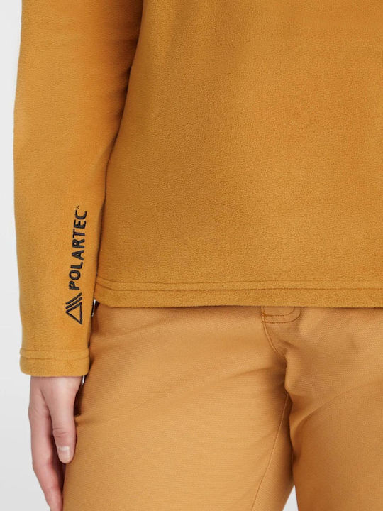 Χειμερινή Γυναικεία Fleece Μπλούζα Μακρυμάνικη Rich Caramel