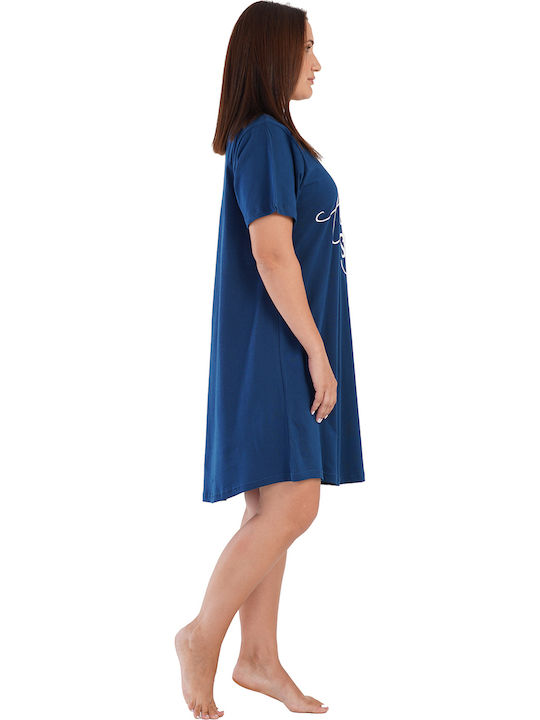 Vienetta Secret Summer Women's Nightdress Blue Marine.