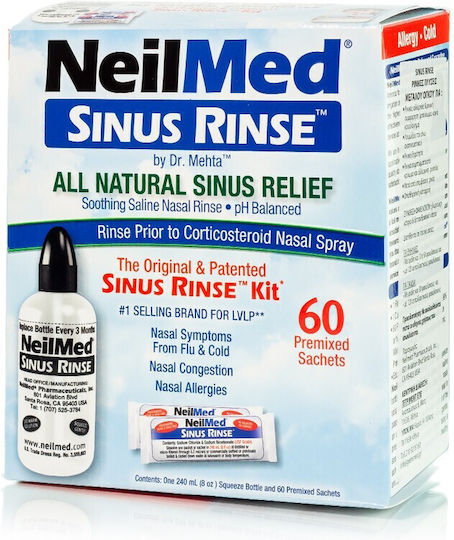 NeilMed The Original Sinus Rinse Kit Σύστημα Ρινικών Πλύσεων 60 φακελίσκοι