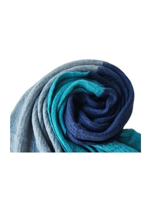 MI-TU Exclusive Women's Wool Scarf Albastru