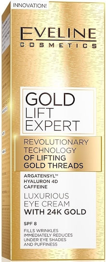 Eveline Lift Expert Κρέμα Ματιών για Αντιγήρανση & Μαύροι Κύκλοι με 8SPF 15ml