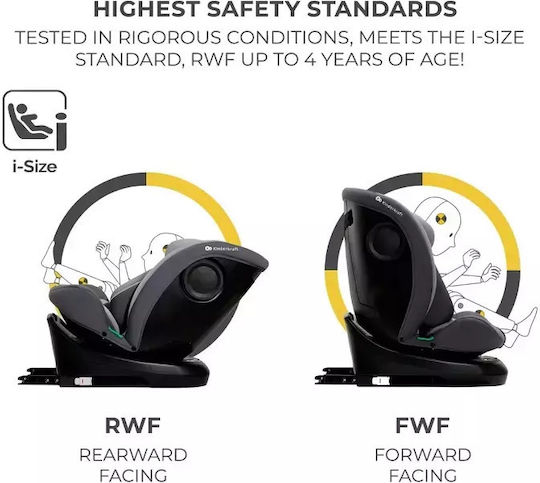 Kinderkraft i-Grow Детско Столче за Кола i-Размер с Isofix Сив 0-36 кг