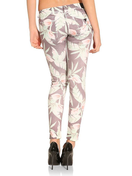 Guess Damen Stoff Hose in Enger Passform Blumen