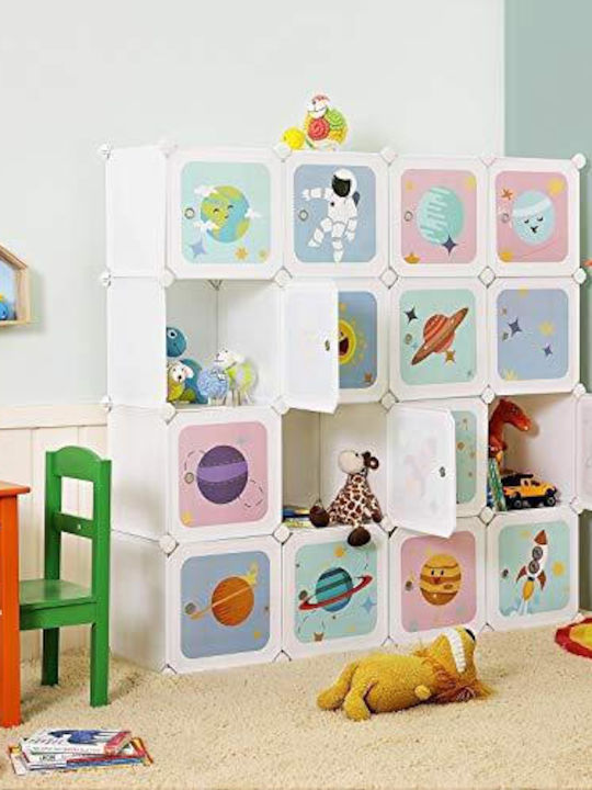 Songmics Kids Plastic Toy Organizer White