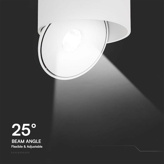 V-TAC Einzel LED Warm zu kühlem Weiß Spot in Weiß Farbe