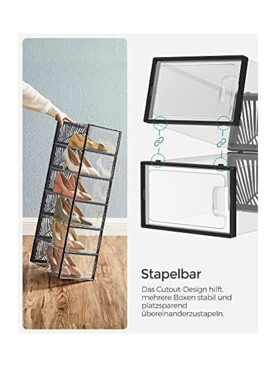 Plastic Shoe Organizer Black 30x22.6x13.5cm