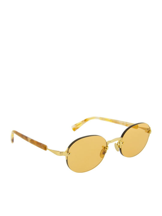 Gast Olli Unisex Sunglasses with Brown Tartaruga Metal Frame and Yellow Lens OL05