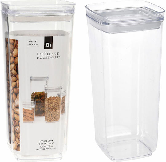 Excellent Houseware Vază Utilizare Generală cu Capac Plastic Transparent 1700ml Excellent Houseware Vază Utilizare Generală cu Capac Plastic Transparent 1700ml