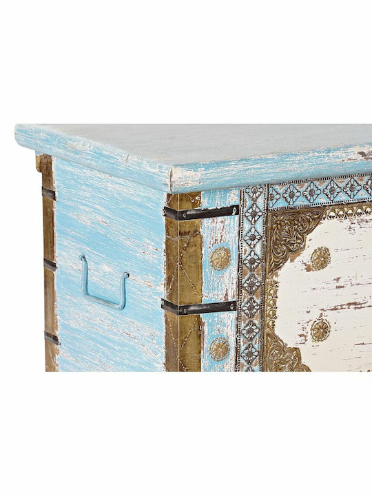 DKD Home Decor Dekorative Truhe Hölzernes Blau 116x40x45cm